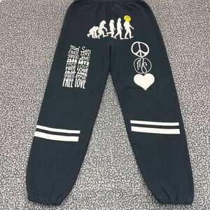 Vintage Free Love Jogger Pants Men Large Black Evolution Gildan Outdoor‎ 29x30